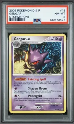 Pokemon TCG Gengar Stormfront 2008 Regular Rare 18/100 Graded PSA 8 - Image 1