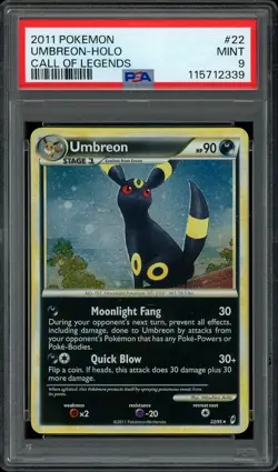 Pokemon PSA 9 Umbreon 22/95 Heartgold & SoulSilver Call of Legends Holo Rare - Image 1