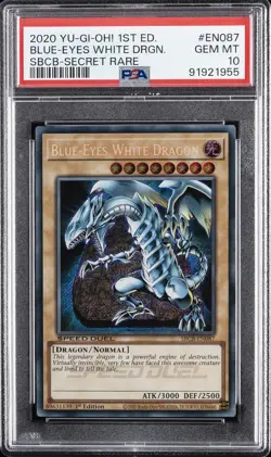 2020 YU-GI-OH! SPEED DUEL: BATTLE CITY BOX #EN087 BLUE-EYES WHITE DRAGON PSA 10 - Image 1