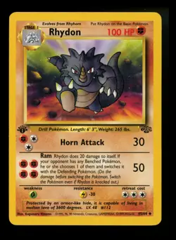 1st Edition Rhydon 45/64 Jungle 1999 WOTC Pokemon Card TCG - Image 1