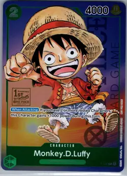 Monkey.D.Luffy (1st Anniversary Tournament) P-037 English - One Piece Card - NM - Image 1