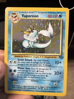 1999 WoTC Pokemon Card TCG Jungle - Vaporeon 12/64 Holo - Image 1