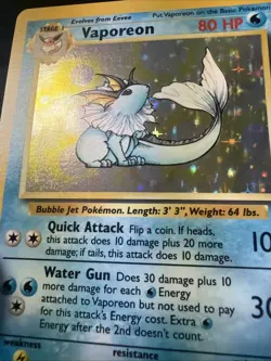 1999 WoTC Pokemon Card TCG Jungle - Vaporeon 12/64 Holo - Image 2