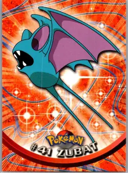 #41 Zubat Topps Non Holo Red Logo Pokemon Card TV Animation Edition - Image 2