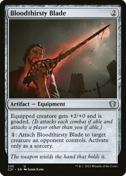 MTG Commander 2021 Strixhaven U Bloodthirsty Blade #235 PLAYSET 4x x4 - Image 1