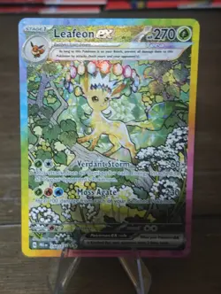 Pokemon TCG Leafeon EX Prismatic Evolutions Double Rare Rainbow Holo Must Have. - Image 2