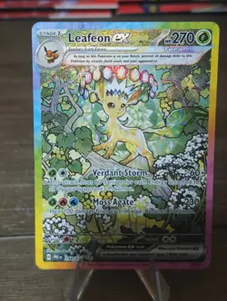 Pokemon TCG Leafeon EX Prismatic Evolutions Double Rare Rainbow Holo Must Have. - Image 3