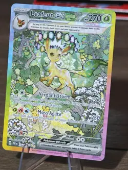 Pokemon TCG Leafeon EX Prismatic Evolutions Double Rare Rainbow Holo Must Have. - Image 5