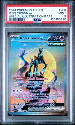 2024 POKEMON TEF EN-TEMPORAL FORCES #206 IRON CROWN EX PSA 9 - Image 1