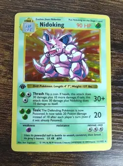 Pokemon 1st Edition Base Set Shadowless Nidoking 11/102 Holo Rare (Read Descrip) - Image 1