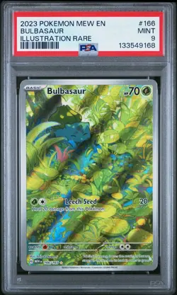 2023 Pokemon Mew Bulbasaur Illustration Rare 166/165 PSA 9 - Image 1