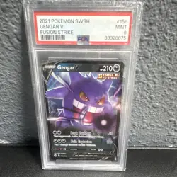 Pokemon Gengar V 156/264 Fusion Strike Holo Ultra Rare PSA 9 - Image 1