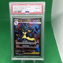 2025 POKEMON MEG EN-MEGA EVOLUTION ULTRA RARE #160 MEGA LUCARIO EX PSA 10 - Image 1