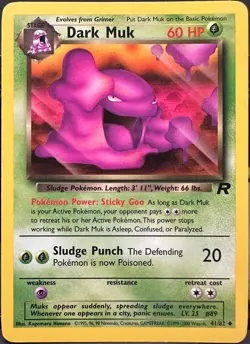 Dark Muk 41/82 Team Rocket Pokemon TCG 1999-2000 MP - Image 1