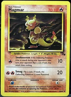 Magmar 39/62 Fossil Unlimited Pokemon TCG 1999 MP - Image 1