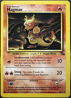 Magmar 39/62 Fossil Unlimited Pokemon TCG 1999 LP - Image 1