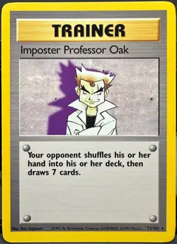 Impostor Professor Oak 73/102 Base Set Pokemon TCG 1999 LP - Image 1