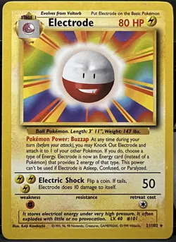 Electrode 021/102 Base Set Rare Pokemon tcg 1999 Heavily played - Image 1