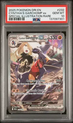 2025 POKEMON DRI EN-DESTINED RIVALS #232 CYNTHIA'S GARCHOMP EX PSA 10 - Image 1