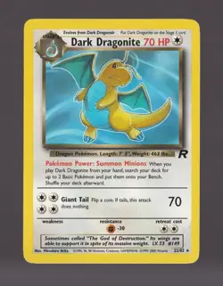 Dark Dragonite 22/82 Team Rocket Pokemon TCG WOTC Vintage LP - Image 1
