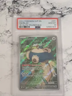 Pokemon TCG Snorlax SVP 051 ETB Promo Pokemon 151 PSA 10 Graded - Image 1