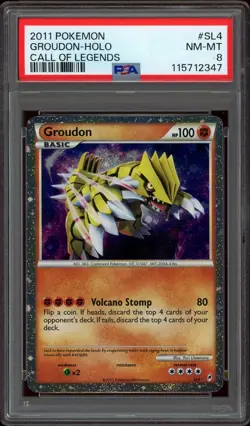 Pokemon PSA 8 Groudon SL4 Heartgold & SoulSilver Call of Legends Holo Rare Mint - Image 1