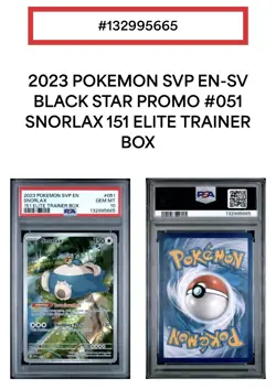 Pokemon TCG - Snorlax SVP 051 - 151 Elite Trainer Box Promo - PSA 10 - Image 3