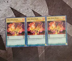 Yugioh! 3x Fire Opal Head BACH-EN092 Common 1st Ed NM - Image 1