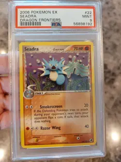 PSA 9 MINT 2006 POKEMON EX DRAGON FRONTIERS SET SEADRA CARD 22/101 - Image 1