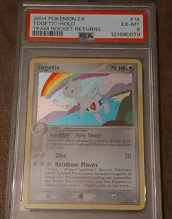 2004 Pokemon Ex Hollo Card PSA 6 Team Rocket Returns 14/109 Togetic Vintage - Image 1