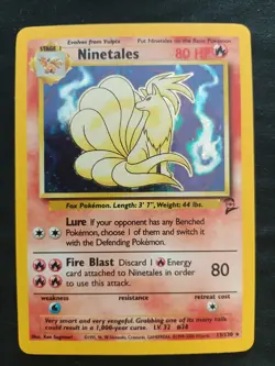 Ninetales 13/130 Holo Rare WotC Card Pokemon Base Set 2 - NM - Image 1