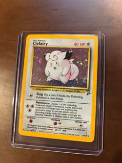 Holo Swirl Clefairy 006/130 Base Set 2 Vintage Pokemon Card - Image 1