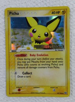 Pokemon TCG EX Emerald Pichu Stamped Reverse Holo Card 59/106 (2005) NM - Image 1