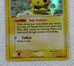 Pokemon TCG EX Emerald Pichu Stamped Reverse Holo Card 59/106 (2005) NM - Image 4