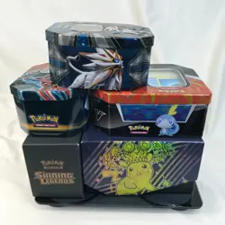 Pokemon Trading Card Bulk Lot Collection 1.34 lbs Mixed Set With Storage Tins - Image 1