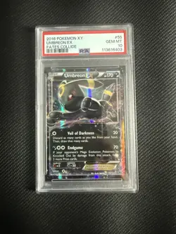 Pokemon TCG Fates Collide 2016 Holo Rare Card PSA 10 Umbreon EX 55/124 XY - Image 1
