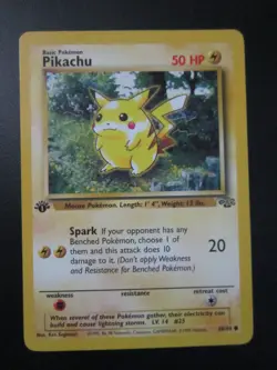 PIKACHU POKEMON CARD 1ST EDITION 60/64 JUNGLE NON HOLO NEVER PLAYED NM- - Image 1
