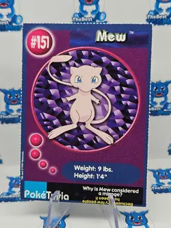 Pokemon Burger King PokeTrivia Movie Card #151 Mew MP - Image 1