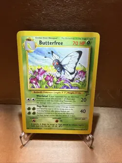 BUTTERFREE 34/130 - UNCOMMON - VINTAGE WOTC Pokemon Card - BASE SET 2 - NM/LP - Image 1