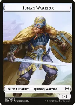 10 Human Warrior Tokens (003/023) MtG Kaldheim NM/M Magis: The Gathering - Image 1