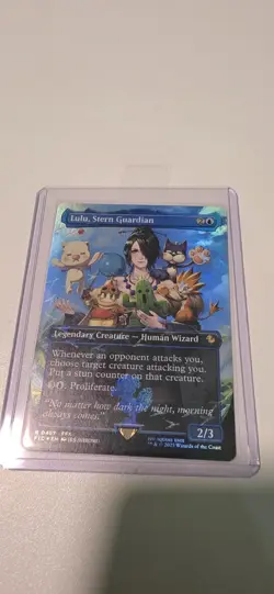 Lulu, Stern Guardian (Borderless) (Chocobo Track Foil) R 467 Commander: FF MTG - Image 1
