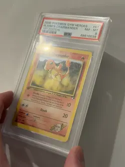 2000 Pokemon Gym Heroes 1st Edition Blaine's Charmander #61/132 PSA 8 Graded - Image 2
