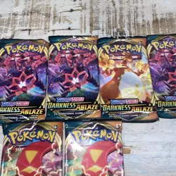 Pokemon Sword & Shield Darkness Ablaze Booster Packs Lot Of 7 - Image 3