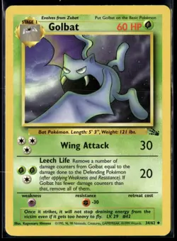 Pokemon TCG | Fossil | Golbat | 34/62 | LP - Image 1