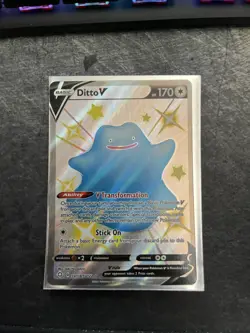Ditto V SHINY SV118/SV122 Shining Fates NM Full Art Ultra Rare Pokemon Card - Image 1