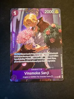 One Piece TCG Vinsmoke Sanji OP10-063 Treasure Rare Card Near Mint Condition - Image 1