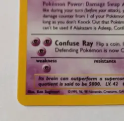 Vintage ALAKAZAM 1/102 Base Set Holo 🌟 LP/NM TCG Card - Sugimori 1999 - Image 5
