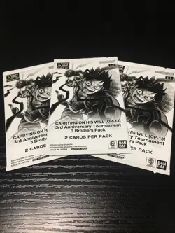 One Piece Card Game 3rd Anniversary Carrying on His Will 3 Brothers - 3x Packs - Image 1