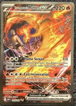 Pokemon TCG Team Rockets Moltres EX Holo Card 229/182 Sir Destined Rivals NM - Image 1