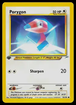 Pokemon Card - Porygon Neo Destiny 78/105 Common 1st Edition - Image 1